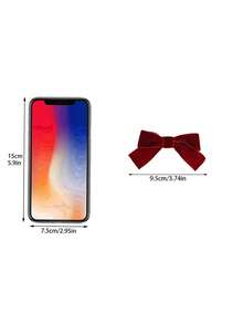 2 chiếc kẹp tóc nơ nhung màu đỏ tía dành cho nữ, dài 3,74 inch, chất lượng cao, thanh lịch, kiểu công chúa cổ điển, sang trọng, phù hợp để trang trí kiểu tóc hàng ngày, trang điểm, đi làm, đi nghỉ mát, đi học, dự tiệc, làm quà tặng, kẹp càng cua, kẹp tóc, kẹp cài tóc, phụ kiện tóc, phụ kiện tóc cho nữ, ghim cài tóc - Màu Đỏ Sâu - Xem 3