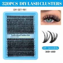 CMAYOME 320 قطعة رموش صناعية تأثير مكياج عيون ثلاثية الأبعاد، طقم إطالة الرموش بأنماط مختلطة مع لاصق وختم، ملقاط وفرش للمبتدئين، مجموعة رموش كثيفة وفاخرة مع غراء الإطالة، أعواد مسكرة، مشبك رموش، مكياج جمالي لتكبير العيون، خليط واقعي من رموش DIY للاستخدام اليومي/الثقيل/الخفيف/المسرح - متعدد الألوان - مشاهدة 15