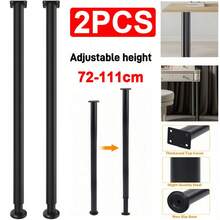 Adjustable Kitchen Worktop/Desk/Breakfast Bar Table Leg Bar - Black - View 5