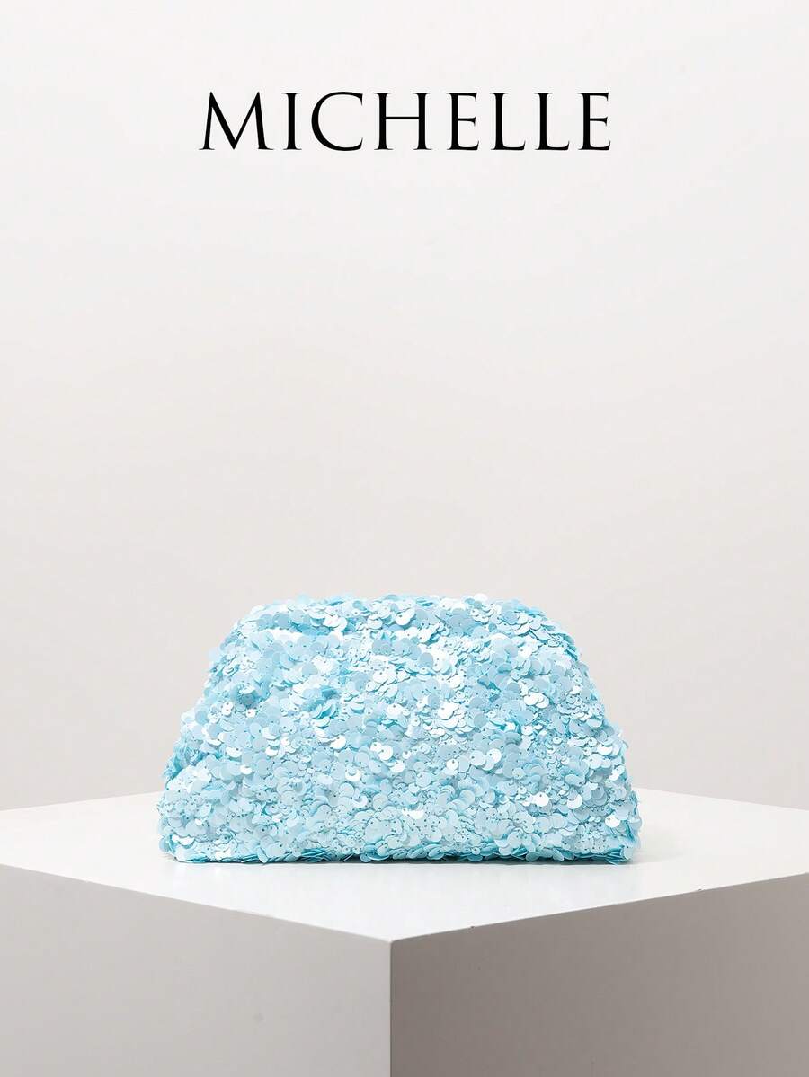 Women's Clutch Bag, Sequin Bag, Bridal Party Bag, Ball Gown Bag, Ball Gown Accessories, Wedding Supplies, Elegant Women's Clutch Bag, Women's Gift, Valentine's Day (Random Pattern) - Blue - View 1