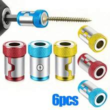 6pcs Universal Anti-Slip Magnetic Bit Holder, Alloy Blue/Yellow/Red Magnetic Rings For Steel Magnetic Bit Fixation - Blue Red Yellow - View 2