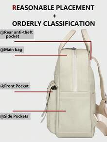 Anti-Theft Retro Pu Soft Leather Backpack Women Purse, Multi-Functional And Stylish Daily Bag, Multi-Pocket Lightweight Travel Bag, Large Capacity Simple School Bag, Convenient Book Bag, Suitable For Students, Nurses, Teachers, Business People, Travel And Vacation, Business Trips, Daily Commuting, Shopping, Office, Dating, Hiking, Training, Work, Birthday Gifts, Holiday Gifts, Mochilas