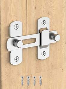 180度翻转式谷仓门锁，保护隐私 - 适用于宠物、浴室、户外、车库、窗户、推拉门、酒柜、花园、衣柜等场所的门锁和门闩