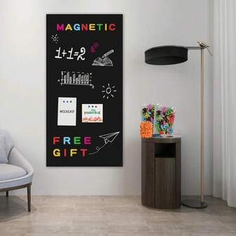 1 Roll Magnetic Wall Decor - Reusable PVC Chalkboard, Ideal For Office, Home Or Classroom Decoration, Office Wall Decor | Modern Wall Decor | Reusable Chalkboard