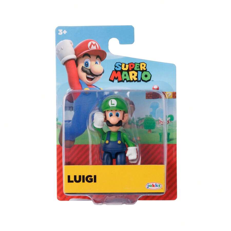 Jakks Pacific Nintendo World Super Mario 2.5 Inch Articulated Figure - Luigi - Series 13 - Mini Figure - Luigi - View 1