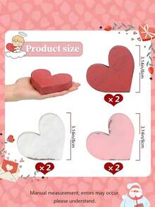 6 Stücke rustikale Holz Herz-förmige Mehrebenen Tablett Dekoration, Landhausstil abgenutzt Holz Herz-förmiges Liebes Symbol Tisch Dekoration, Glücklicher Valentinstag, Valentinstag Dekoration, Valentinstag Herz Dekoration, Valentinstag