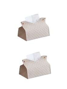 1 szt. Jednokolorowy, tkany wzór, wytłoczony uchwyt na ręczniki do twarzy, gruby kompozytowy uchwyt na chusteczki do biura, jadalni, baru, salonu lub sypialni