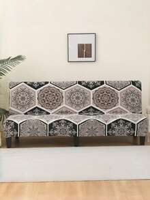 印花沙发床罩，弹性全包覆式涤纶沙发套，适用于无扶手沙发，四季皆宜