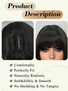 NICKY WALL 24inch Long Wavy Black Wigs For Women,Elegant Wave Curly Wigs With Nature Full Bangs,High Quality Soft Synthetic Fiber Wigs For Women Daily Wear, Festival Ready Party Use, A Perfect Gift - Beginners Glueless Wig Accessories - Black - View 9