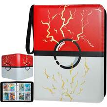 4 tarjeteros de bolsillo, álbum de tarjetas de, 400 tarjeteros de bolsillo con funda para tarjetas comerciales, tarjetero para álbum de coleccionista, juguete para regalo para (Rojo 2) 90UA - Color 2 - Ver 11