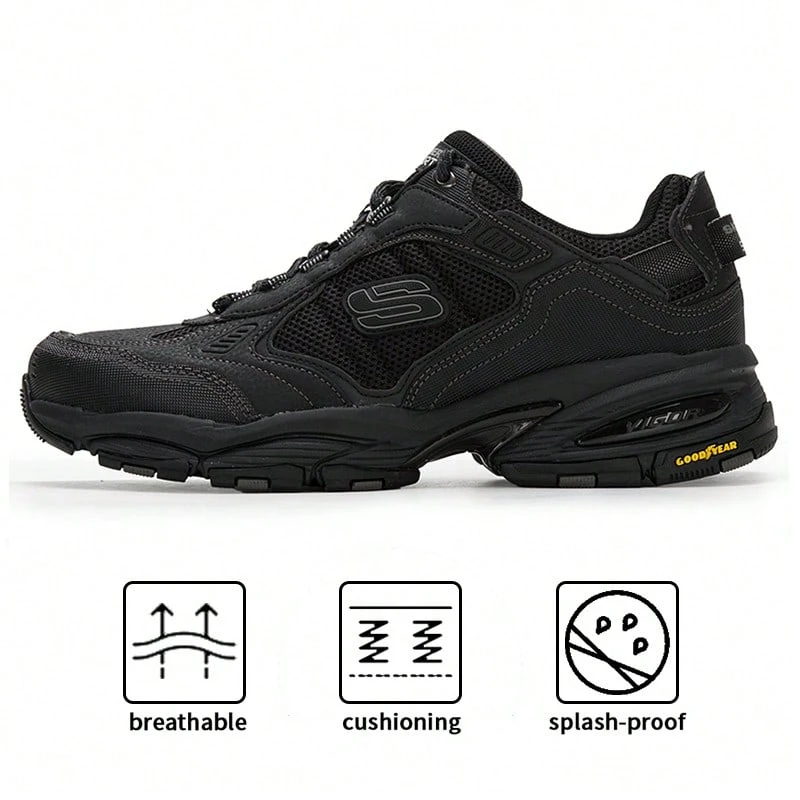 Skechers D'LITES Series Men's Outdoor Lace-Up Athletic Shoes, Casual Shoes 237145-BBK - Black - View 1