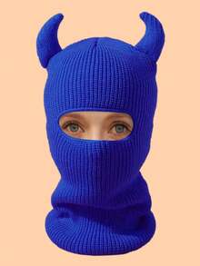 1pc Unisex Halloween Personalized Knitted Balaclava Neck Warmer Ski Mask, Funny Little Devil Design Covering All But Eyes, Winter - A - View 14