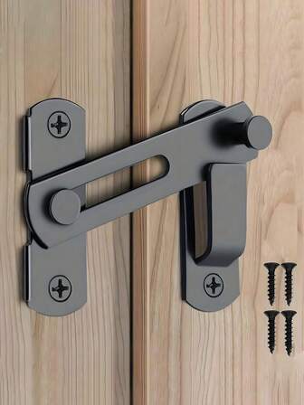 180 Degree Flip Sliding Barn Door Lock For Privacy - Door Locks And Latches For Pet, Bathroom, Outdoor, Garage, Window, Sliding Door, Wine Cabinet, Bathroom, Outdoor, Garage, Garden, Closet