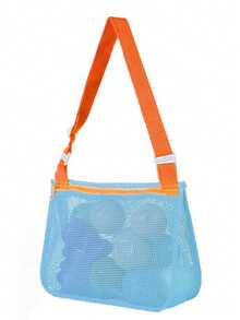 个性化网眼沙滩包，定制儿童贝壳图案手提袋，情人节礼物（男女皆宜），便携式沙滩玩具收纳速干游泳包，儿童度假必备，旅行整理包 - 彩色 - 查看 12