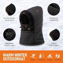 Balaclava Fleece Ski Mask For Men Women With Face Cover Water Repellent Windproof For Extreme Cold Weather Skiing Motorcycle - Brown - View 5