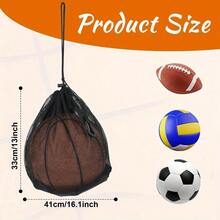 Portable Basketball Mesh Bag, Multi-Functional Drawstring Sports Mesh Bag, Foldable Basketball Mesh Bag, High-Quality Drawstring Sports Ball Bag Is Suitable For Basketball, Water Polo, Football, Volleyball. (Bag Only) - Black - View 5