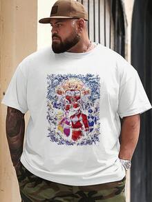 Men's T-Shirt With Artistic Print Of The Power Rangers Team And Megazord, Vibrant And Colorful Design For Fans Of All Ages - White - View 3