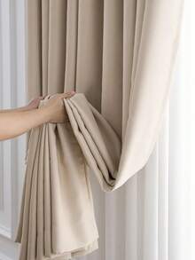 225cm X 225cm (140cm Wide) Blackout Curtains With Eyelets, Soft & Elegant, Suitable For Room Darkening, Living Room Curtains, Beige Color (180g/Pc Fabric)
