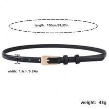 Metal Ladies Leather Buckle Brown Belt Summer, School Fall, Autumn, Halloween - Coffee Brown - View 17