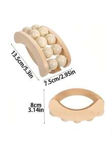 1 quả bóng massage cầm tay - Dụng cụ massage toàn thân bằng gỗ, thích hợp cho lưng, cổ, chân, bắp chân, cẳng chân và cánh tay | Máy massage mô sâu, giảm đau nhức cơ bắp, tuyệt vời để tự massage, nhỏ gọn và dễ mang theo, lý tưởng cho người đam mê thể dục. - Nhiều màu - Xem 5