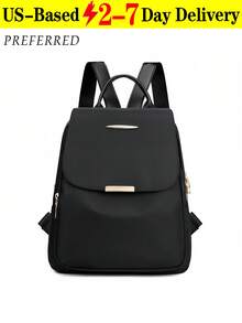 Simple Black Backpack, Daypack,Lightweight Commuter Backpack, Business Trip And Travel Backpack, A Must-Have For Students And Office Workers,Multifunctional Storage Backpack,Large Capacity Women's Casual Backpack - Nhiều màu - Xem 1