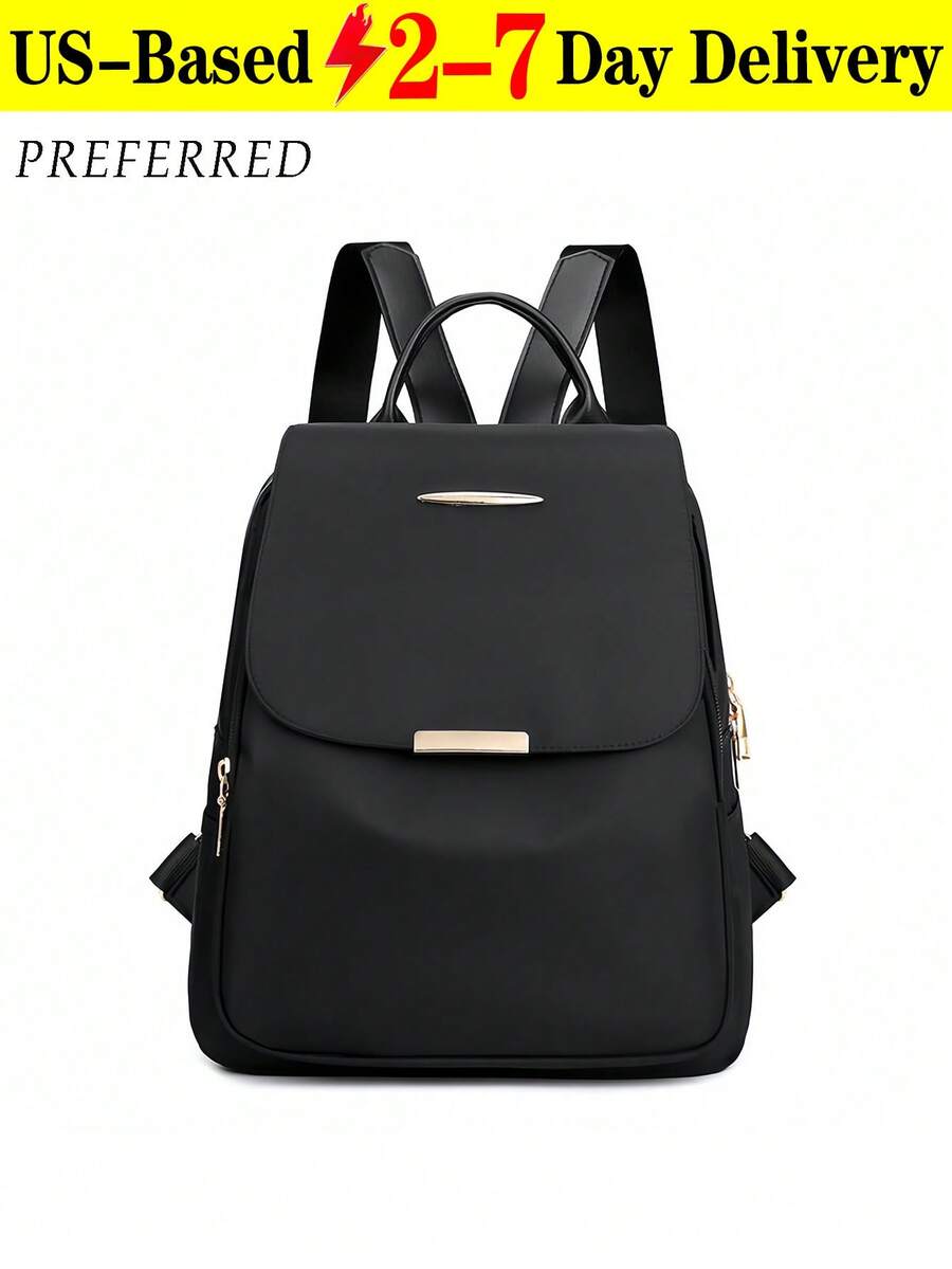 Simple Black Backpack, Daypack,Lightweight Commuter Backpack, Business Trip And Travel Backpack, A Must-Have For Students And Office Workers,Multifunctional Storage Backpack,Large Capacity Women's Casual Backpack - Nhiều màu - Xem 1
