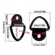 10Pcs V-Rings Hook Tie Down Point Load Securing Lashing Ring Heavy Duty Anchor. - Black - View 4