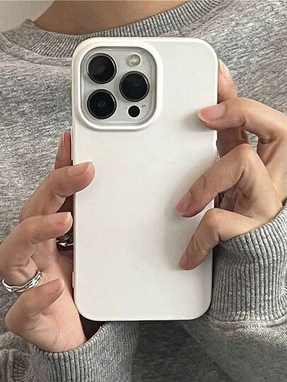 Solid Color Plain Material Fashion TPU Vintage White Solid Color Soft TPU Phone Case Compatible With IPhone 17 Pro Max/17 Pro/17/17 Air Spring Gift