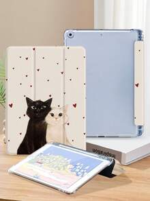 猫咪图案平板电脑保护套，适用于 iPad 9.7/10.2/10.5/10.9/12.9/Pro 11（第十代）、Galaxy Tab S6 Lite 10.4 英寸、Kindle Paperwhite（第十二代，2024 年）、Kindle（第十一代，2022 年）、Kobo Clara Color，柔软防震，带智能支架/自动唤醒/睡眠功能 - 彩色 - 查看 4
