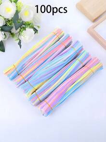 DIY毛根清洁条，多色雪尼尔绒条，6毫米 x 11.8英寸，雪尼尔绒条，多色毛根清洁条工艺品，加密雪尼尔绒条，毛根清洁条工艺品，毛绒棒工艺品材料，毛根清洁条工艺品艺术和工艺装饰雪尼尔绒条材料 - 彩色 - 查看 16