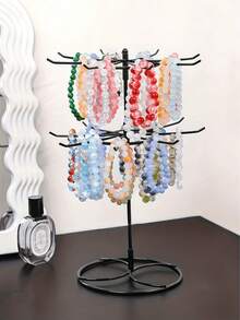 Support à bijoux en fer, porte-clés rotatif, présentoir à bijoux, support à colliers, organisateur de boucles d'oreilles et bracelets, porte-chaussettes - Multicolore - Voir 2