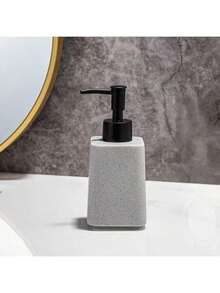1pc/Set Ceramic Faux Stone Soap Dispenser, Shower Gel Countertop Refillable Bottle, High-End Bathroom Pump Bottle, Convenient Organizing Dispenser - Multicolor - View 11