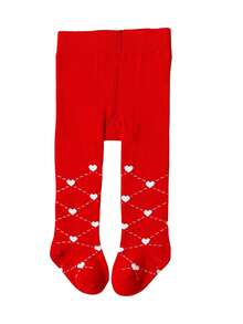 1 chiếc quần legging ôm sát họa tiết trái tim cho bé gái, kiểu dáng ngọt ngào, phù hợp cho chụp ảnh sơ sinh, mặc đi dự tiệc ngày lễ. - Đỏ - Xem 12
