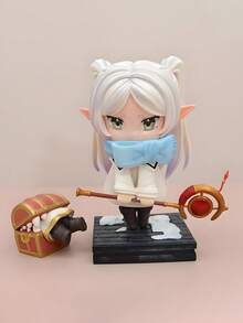 2pcs Frieren Winter Outfit & Mimic-Frieren: Beyond Journey's End Cute Anime Character PVC Figurine Collectible Decoration Toy, Suitable For Car/Desktop/Home Decor, PVC Statue Or Fan Gift/Collection - Multicolor - View 3