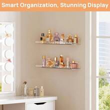 12 Pack Acrylic Shelves Wall Organizer And Storage, 15 Inch Display Shelf Figure, Perfume, Bookshelf Bedroom, Nursery, Room, - 2 + 清除 - 查看 5