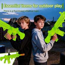 This Brand-New Toy Gun Features Enhanced Fluorescent Effects, An Automatic Mode, And USB Charging, Ensuring Durability. A Must-Have Outdoor Toy For Children, And A Top Choice For Christmas And Halloween Gifts. - 綠色 - 查看 8
