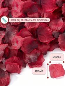 2000pcs Artificial Silk Rose Petals Decor, Red Rose Petals, Suitable For Wedding Decoration, Valentine's Day Decor, Gift Box Filler, Proposal, Room Aisle Decor, Holiday Decoration