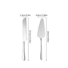 2件套银色/金色婚礼蛋糕切割套装，包含不锈钢蛋糕刀和蛋糕铲，优质不锈钢材质，非常适合婚礼、新娘送礼会、周年纪念、乔迁之喜、生日礼物等场合。 - - - 查看 9
