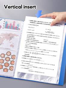 Pochettes transparentes A4, dossiers de bureau et scolaires, protecteurs de documents multicouches transparents, sacs de classement de certificats et documents pour étudiants, dossiers avec poches transparentes, sacs de rangement de matériel d'apprentissage et de copies d'examen, fournitures de rentrée scolaire - Bleu azur - Voir 4