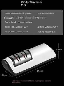Professional 4-Stage Electric Knife Sharpener – Automatic Multifunctional System With 100% Diamond Abrasives, Rechargeable & Compact Design For Kitchen, Chef, Stainless Steel & Serrated Knives - Black - View 7
