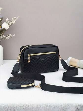 2pcs Minimalist Chic Versatile Shoulder Bag Set, Stylish Crossbody Square Bag, Fashionable Women Shoulder Bag For Daily Outings