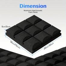 吸音泡沫 24 片装 12"X12"X2" 蘑菇头吸音泡沫板 录音室海绵垫 墙面隔音 KTV房隔音 家居装饰（无背胶） - 彩色 - 查看 4