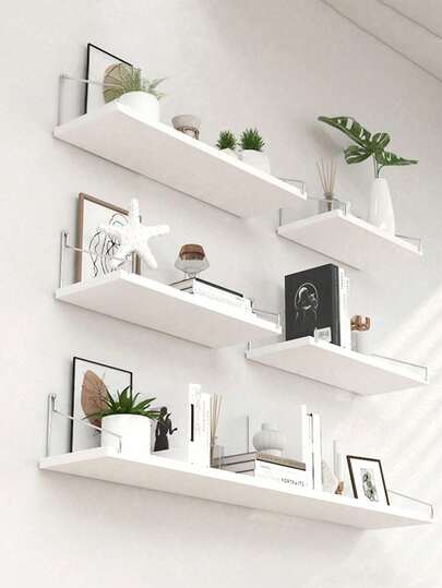 1 chiếc kệ treo tường (30/40/50cm, màu trắng) - Lắp đặt không cần khoan, kèm móc treo, giải pháp lưu trữ tiết kiệm không gian cho phòng khách, phòng ngủ, nhà bếp, phòng tắm.