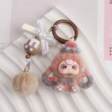1个新款可爱大耳朵钥匙扣，时尚卡通配饰包包挂饰，男女通用钥匙链，生日礼物 - 彩色 - 查看 12