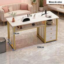 Mesa Para Manicura Doble Nivel Con 3 Cajones Organizador - Multicolor - Ver 2