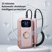 可充电电动美甲打磨机，专业便携式亚克力凝胶美甲打磨机，配备11个打磨带，无线高速美甲沙龙家用工具，适合初学者和专业人士，专业美甲工具套装，女士完美礼物，圣诞礼物，1600mAh全自动电池