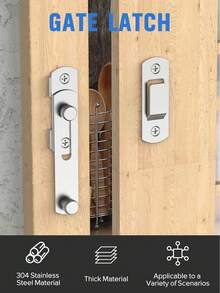 180度翻转式谷仓门锁，保护隐私 - 适用于宠物、浴室、户外、车库、窗户、推拉门、酒柜、花园、衣柜等场所的门锁和门闩