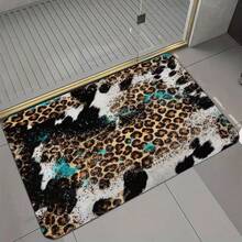1pc Leopard Print Textured Carpet, Modern Home Decor, Suitable For Area Rug, Bedroom Decor, Small Rug, Carpet, Home Decor, Living Room Rug, Living Room Small Rug, Bedroom Rug, Living Room Home Decor, Outdoor Rug, Washable Rug