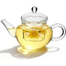 EstiloSHERCHPRY Estufa de Tetera Vidrio de 250ml, Embalaje Reforzado, Tetera de Flores de Vidrio Con Infusor Extraíble Teterass de Vidrioss de Estufa Teterass Pequeña de Vidrioss TransparenteVersión mejorada - 1 - Ver 1