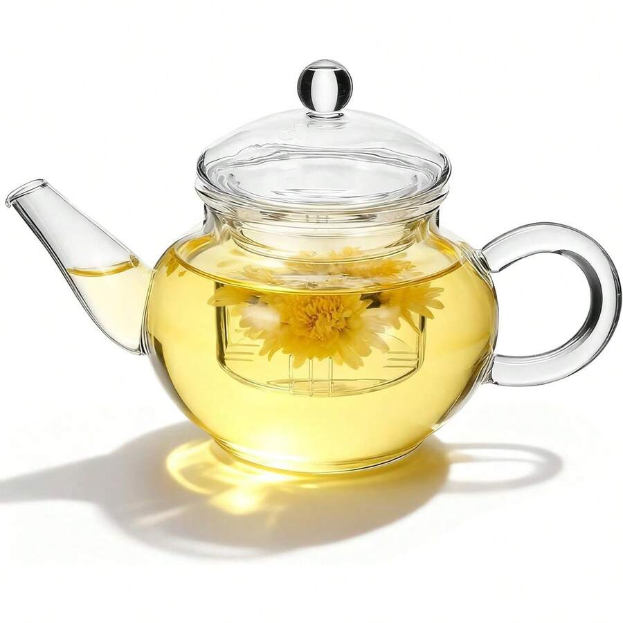 EstiloSHERCHPRY Estufa de Tetera Vidrio de 250ml, Embalaje Reforzado, Tetera de Flores de Vidrio Con Infusor Extraíble Teterass de Vidrioss de Estufa Teterass Pequeña de Vidrioss TransparenteVersión mejorada - 1 - Ver 1